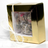 4 Herbaty Kwitnące w złotym lakierowanym pudełku