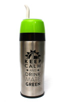 Yerbomos DRIVE  metalowy 350 ml ; srebrno-seledynowy