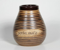 Matero Gliniane Algarrobo z napisem - zdobione ręcznie